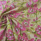 Block Print Fuchsia Flowers Sand Background