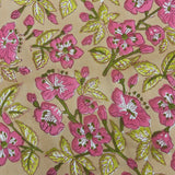 Block Print Fuchsia Flowers Sand Background