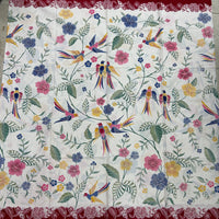 (Hand stamped Batik) Birds on Tree Colourful