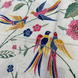 (Hand stamped Batik) Birds on Tree Colourful
