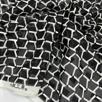 Cotton Jacquard - Black and White Shapes