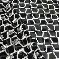 Cotton Jacquard - Black and White Shapes