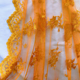Orange Floral Lace