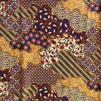 Floral and Traditional Patch Motif Batik Purple