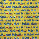 Yellow canvas funny Japanese shiba inu dogs in blue kimono