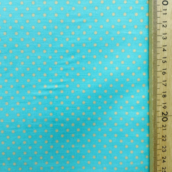 Yellow Mini Dots - Turquoise