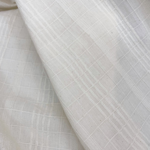 Unbleached checkered-weaved