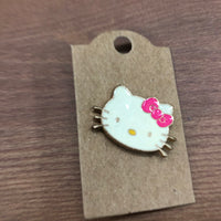 Cat with Pink Ribbon Pins