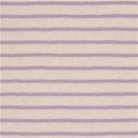 purple wobbly stripes on white cotton smooth knit fabric from Japan