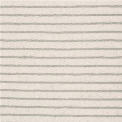 smooth knit fabric from Japan wobbly stripes in grey on white cotton