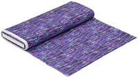 textured purple and blue artwork on black cotton fabric Timeless Treasures
